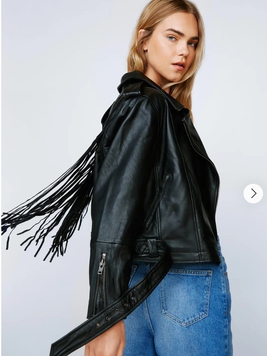 Nasty Gal Jackets & Blazers - NastyGal - Real Leather Extreme Fringe Biker Jacket